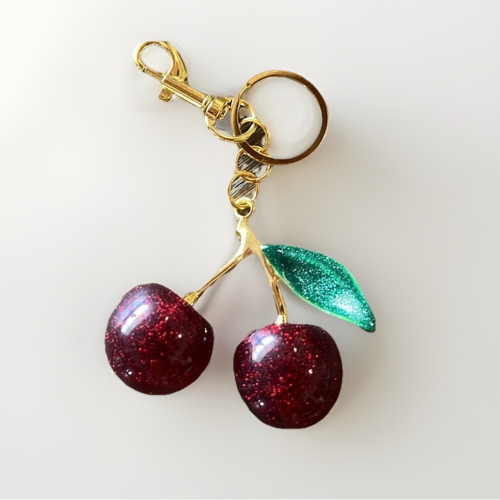 Sparkling Cherry Dangle Keychain Large